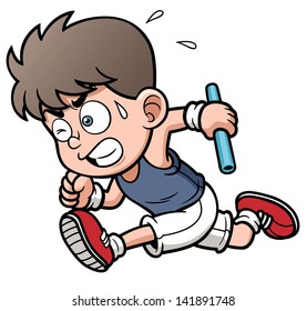 Vector illustration of Runner boy