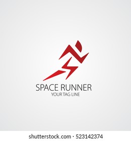 Vector illustration runner icon logo