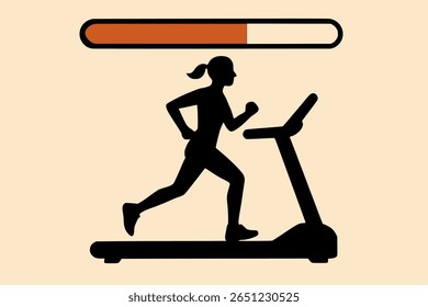Vector illustration of a runner silhouette symbolizing progress, determination, and athletic achievement. Clean and dynamic design perfect for sports, fitness, health, motivation, and active lifestyle