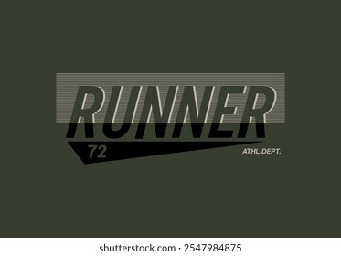 Vector illustration runner. Vintage design. Sport typography, t-shirt graphics, poster, print, banner, flyer, postcard,etc. 