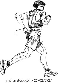 the vector illustration a running athlete