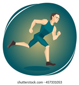 Vector illustration of a running athlete. The image on the theme of the Olympic Games and sports competitions  