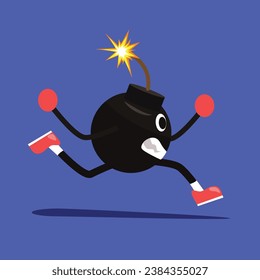 Ilustración vectorial de una bomba en marcha