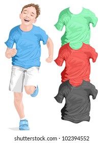 Vector illustration of running boy