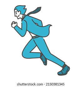 Vector illustration of a running businessman