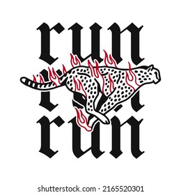 vector illustration of a running cheetah animal