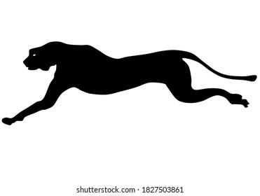 Vector Illustration Of A Running Cheetah Silhouette