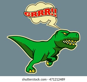 vector illustration of running Dino.