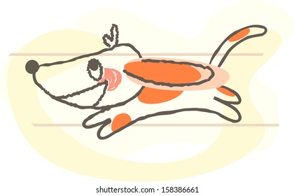 Vector illustration of a running dog