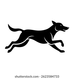 vector illustration of a running dog