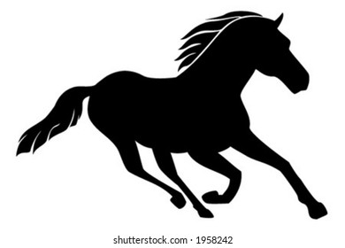 Vector illustration of a running horse