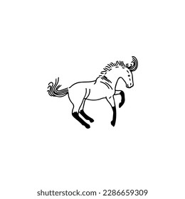 vector illustration of a running horse