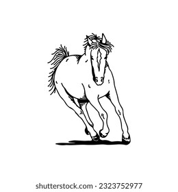 vector illustration of a running horse
