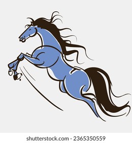 Vector illustration of a running horse