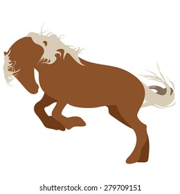 vector illustration of running horse