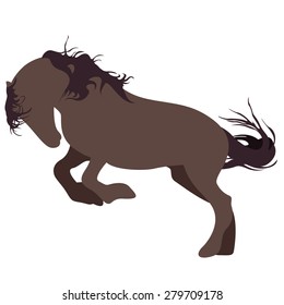 vector illustration of running horse