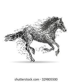 Vector illustration of a running horse