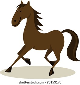 Vector illustration of running horse