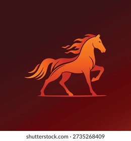 Vector illustration of a running horse in dynamic pose