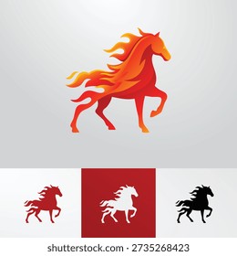 Vector illustration of a running horse logo
