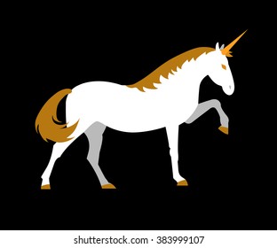 Vector illustration of running horse on white background. Element for design.