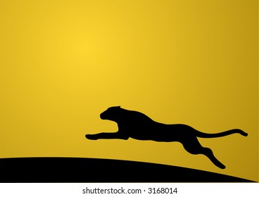 Vector illustration of running jaguar