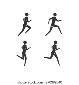 vector illustration of running or jogging men icons. fitness logo design