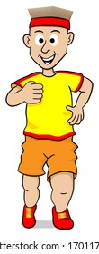 vector illustration of a running man on white background