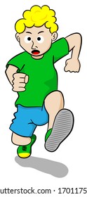 vector illustration of a running man on white background