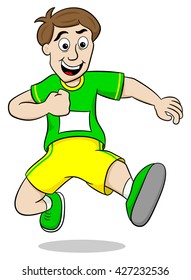 vector illustration of a running man on white background