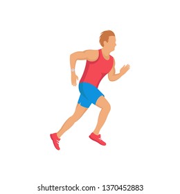 Vector illustration of a running man. Sports colorful banner.