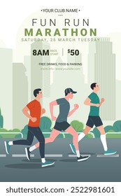 A vector illustration of Running Marathon Race Poster Banner