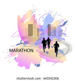 Vector illustration of running people