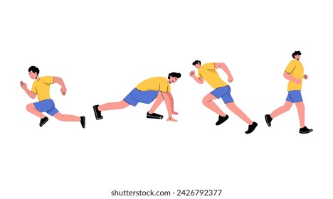 vector illustration of running person