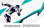 vector illustration of a running person with a grunge silhouette design style. Sport. Design with a running sports competition concept. national and international sports. runner athlete silhouette