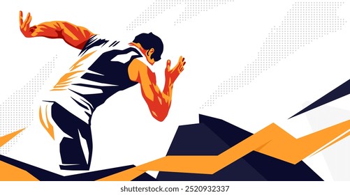 vector illustration of a running person with a grunge silhouette design style. Sport. Design with a running sports competition concept. national and international sports. runner athlete silhouette