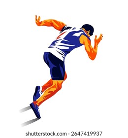 vector illustration of a running person with a grunge silhouette design style. Sport. Design with a running sports competition concept. national and international sports. runner athlete silhouette