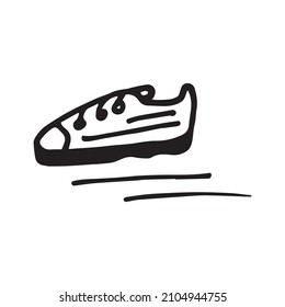 
Ilustración vectorial de las zapatillas de correr en estilo doodle