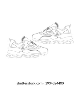 Vector illustration Running Shoes V4 Design Mockup of Commercial Use