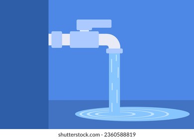 ilustración vectorial de un grifo de agua corriente