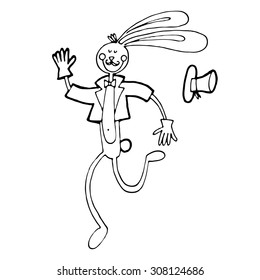 Vector illustration with Running White Rabbit  for tale Alice in Wonderland