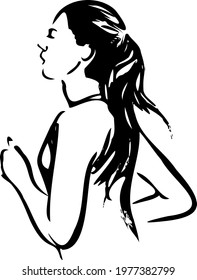 Vector illustration of a running woman
