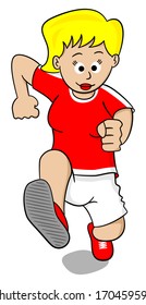 vector illustration of a running woman on white background