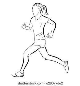 Vector illustration with running women