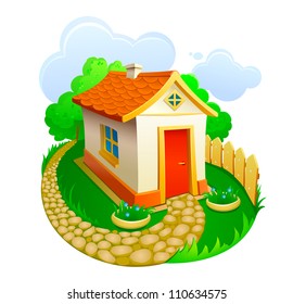 Vector illustration of rural home.