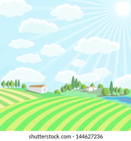 Vector illustration of the rural landscape
