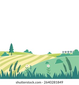 Vector Illustration of a Rural Landscape