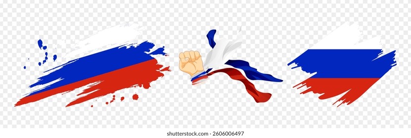 Vector illustration of Russia flag composition on transparent background