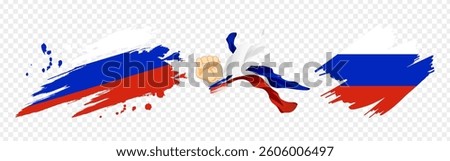 Vector illustration of Russia flag composition on transparent background