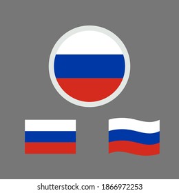 Vektorgrafik des Flaggenzeichens von Russland. Russland Flaggenvektor. Russische Nationalflagge.